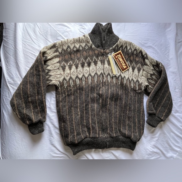 NWT Inuit Charm VTG TUNDRA WOOL fully lined Jacket Zip 70s Men’s M Rockabilly